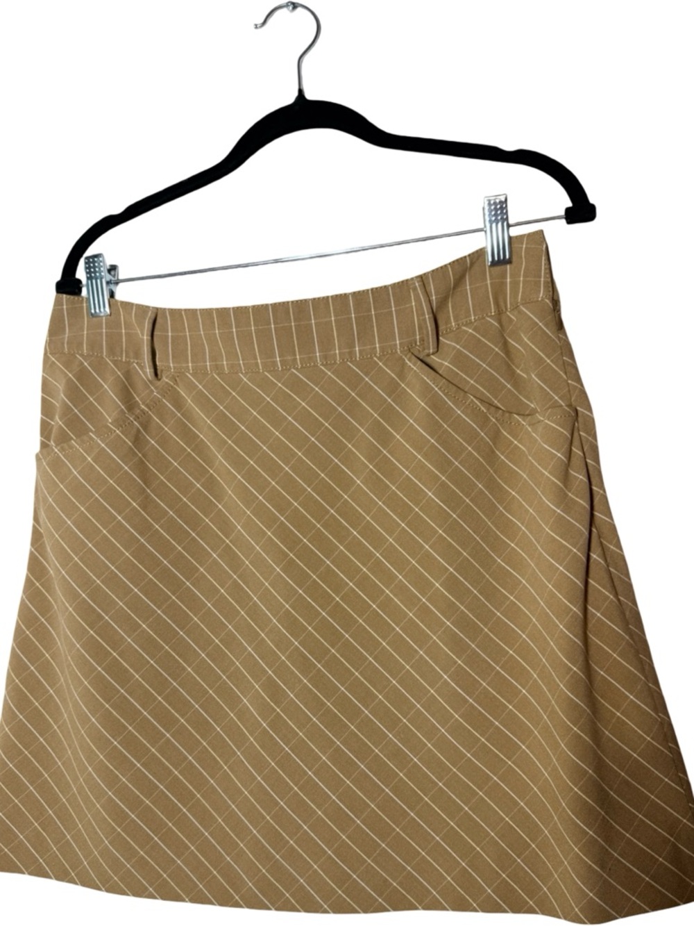 Cutter & Buck Tan Pinstripe A-Line Skort